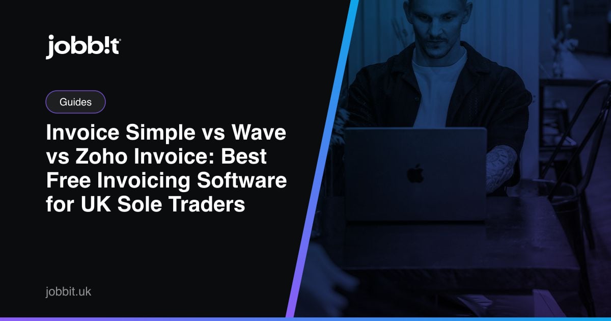 Obálka blogu Jobbit porovnávající Invoice Simple, Wave a Zoho Invoice pro odeslání faktury